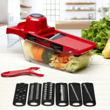 Овощерезка с резервуаром и насадками Mandoline Slicer 6в1 измельчитель для овощей и фруктов Овощерезка с резервуаром и насадками Mandoline Slicer 6в1 измельчитель для овощей и фруктов