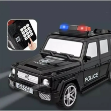 Детская копилка-сейф с кодовым замком и отпечатком пальца машинка Police