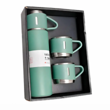 Подарочный набор Vacuum Flask SET вакуумный термос из нержавеющей стали 3 чашки Матово Зелёный Подарочный набор Vacuum Flask SET вакуумный термос из нержавеющей стали 3 чашки Матово Зелёный