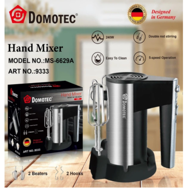 Ручной миксер Domotec MS-6629A 2400 Вт 5 скоростей двойные венчики + турбо режим