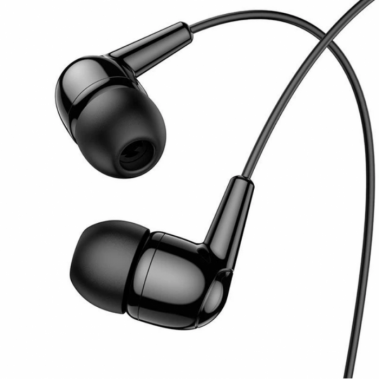 Проводные наушники вакуумные 3.5mm HOCO M97 Enjoy с микрофоном 1.2m Черные