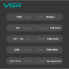 Электробритва VGR V-308 шейвер, двойное лезвие, 9000 RPM, LED дисплей Зелёный