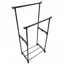 Стойка-вешалка для одежды и обуви в гардеробную Double Pole Clothes Horse Mini Чёрная Стойка-вешалка для одежды и обуви в гардеробную Double Pole Clothes Horse Mini Чёрная