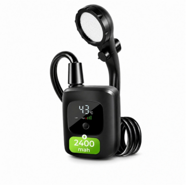 Переносной аккумуляторный душ Electric Outdoor Shower с силиконовым шлангом, 2400 mAh Черный