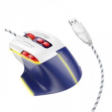 Игровая проволочная мышка HOCO GM31 Overlord luminous gaming 1200-3600DPI USB 1.4M для ПК/ноутбука с подсветкой Бело-Синяя Игровая проволочная мышка HOCO GM31 Overlord luminous gaming 1200-3600DPI USB 1.4M для ПК/ноутбука с подсветкой Бело-Синяя