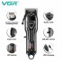 Аккумуляторная машинка для стрижки (clipper) VGR V-051, 4 насадки, 2500 mAh, LED-дисплей