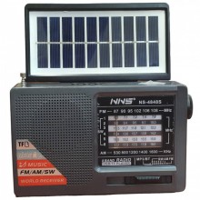 Радиоприёмник с солнечной панелью FM USB MicroSD и фонариком NS-4848S на аккумуляторе Серый Радиоприёмник с солнечной панелью FM USB MicroSD и фонариком NS-4848S на аккумуляторе Серый