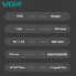 Мужской аккумуляторный триммер для бороды и усов VGR V-964 с 3 сменными насадками 1-3 мм. Черный