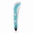 3D ручка для рисования с экраном 3д Ручка Pen3 MyRiwell с LCD дисплеем + трафарет Голубая
