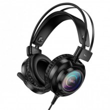 Игровые геймерские наушники для ПК с микрофоном и подсветкой HOCO W110 Черный Игровые геймерские наушники для ПК с микрофоном и подсветкой HOCO W110 Черный