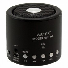 Портативная колонка WSTER WS-A8 Мини-колонка с MP3, USB и FM-pадио Чёрная Портативная колонка WSTER WS-A8 Мини-колонка с MP3, USB и FM-pадио Чёрная