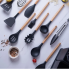 Силиконовый кухонный набор принадлежностей с деревянной ручкой Kitchenware Set 19 предметов Черный
