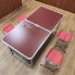 УЦЕНКА Стол для пикника походной раскладной со 4 стульями Folding Table 120х60х55/60/70 см 3 режима высоты Коричневый