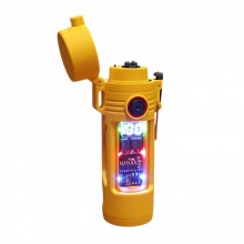 Электроимпульсная зажигалка D66 дуговая usb зажигалка с фонариком Желтая Электроимпульсная зажигалка D66 дуговая usb зажигалка с фонариком Желтая