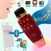 Караоке микрофон + беспроводная портативная колонка 2 в 1 Bluetooth Wster WS-2011 Красный Караоке микрофон + беспроводная портативная колонка 2 в 1 Bluetooth Wster WS-2011 Красный