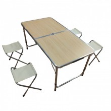 Стол для пикника походной раскладной со 4 стульями Folding Table 120х60х55/60/70 см 3 режима высоты Светлый Стол для пикника походной раскладной со 4 стульями Folding Table 120х60х55/60/70 см 3 режима высоты Светлый