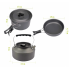 Набор туристической металлической посуды для походов Camping cooking DM 308 с карабином Черный