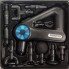 Электрический перкуссионный массажер триггерных точек Massage Gun 8891 9 насадок для ног, спины, шеи Черный