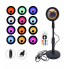 Проекционная разноцветная RGB LED лампа Sunset Lamp с эффектом заката с пультом, светильник заката/рассвета, 16 оттенков