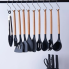 Силиконовый кухонный набор принадлежностей с деревянной ручкой Kitchenware Set 19 предметов Черный
