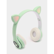 Беспроводные наушники с кошачьими ушками и RGB подсветкой Cat VIV-23M Салатовые Беспроводные наушники с кошачьими ушками и RGB подсветкой Cat VIV-23M Салатовые