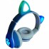 Беспроводные наушники с кошачьими ушками и RGB подсветкой Cat VZV-24M Синие