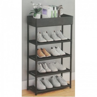 Полка стойка органайзер для обуви на 5 полок Shoe Rack YH9806-5 Чёрная