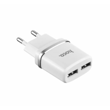 Сетевое зарядное устройство для телефона HOCO C12 (2USB 2.4A) Белый Сетевое зарядное устройство для телефона HOCO C12 (2USB 2.4A) Белый