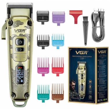 Машинка для стрижки волос триммер для бороды VGR V-005 + 8 насадок