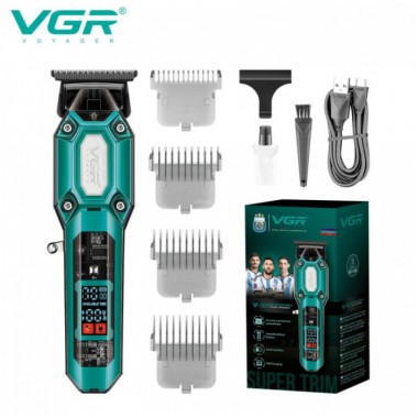Тример VGR V-900 GREEN, 4 насадки, LED display, 7000 RPM