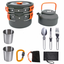Набор туристической металлической посуды для походов Camping cooking Набор туристической металлической посуды для походов Camping cooking