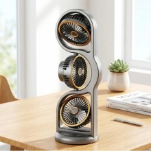 Настольный вентилятор тройной, от USB, 47х18см / Аккумуляторный вентилятор DT-1255 Настольный вентилятор тройной, от USB, 47х18см / Аккумуляторный вентилятор DT-1255