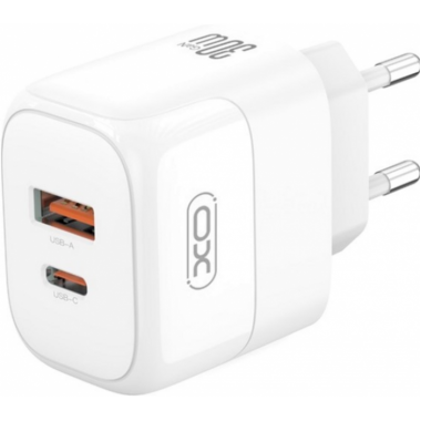Сетевое зарядное устройство XO L138 - 30W PD USB-C & 18W QC USB-A быстрая зарядка