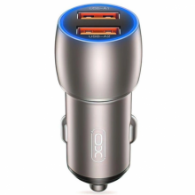 Автомобильное зарядное устройство XO CC52 QC 3.0 36W/2USB 12/24V быстрая зарядка Серый Автомобильное зарядное устройство XO CC52 QC 3.0 36W/2USB 12/24V быстрая зарядка Серый