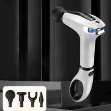 Портативный ручной массажер пистолет с 4 насадками Fascial Gun HB-005 Массажный Белый Портативный ручной массажер пистолет с 4 насадками Fascial Gun HB-005 Массажный Белый