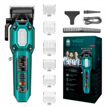 Аккумуляторная машинка для стрижки VGR V-600, 6 насадок, регулятор высоты, 7000 RPM, LED дисплей Зелёная Аккумуляторная машинка для стрижки VGR V-600, 6 насадок, регулятор высоты, 7000 RPM, LED дисплей Зелёная