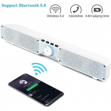 Портативная акустическая колонка Tamproad soundbar bluetooth speaker RS-Q10 Белая