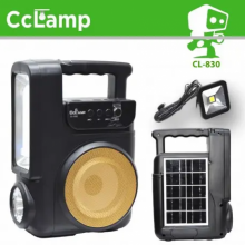 Портативная система освещения CCLAMP CL-830 Фонарь + LED лампа + солнечная панель FM Bluetooth