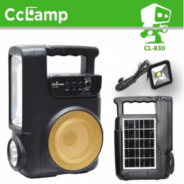 Портативная система освещения CCLAMP CL-830 Фонарь + LED лампа + солнечная панель FM Bluetooth