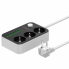 Сетевой фильтр удлинитель 3 розетки с 6 USB 2м с защитой с заземлением LDNIO SE3631 2500W 10A