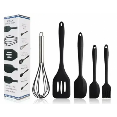 Набор силиконовых кухонных принадлежностей 5 предметов Baking Props для кухни Черный