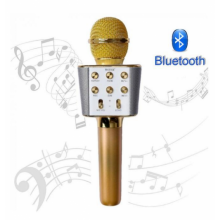 Микрофон-караоке беспроводной WSTER WS1688 Bluetooth FM Радио и искажение голоса Золотой Микрофон-караоке беспроводной WSTER WS1688 Bluetooth FM Радио и искажение голоса Золотой