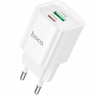 Сетевое зарядное устройство адаптер HOCO C147A 1хType-C/1хUSB PD/QC 20W, поддержка быстрой зарядки PD/QC/FCP/AFC