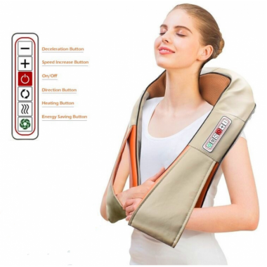 Массажёр для всего тела с подогревом Massager of Neck Kneading 6 кнопок 220V 12V