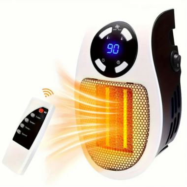 Портативный обогреватель 500W, Portable Heater с пультом и дисплеем / Настенный электрообогреватель