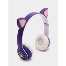 Беспроводные наушники с кошачьими ушками и RGB подсветкой Cat VIV-23M Фиолетовые Беспроводные наушники с кошачьими ушками и RGB подсветкой Cat VIV-23M Фиолетовые