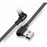 Двухсторонний зарядный кабель для iPhone iPad Mcdodo 90° USB to Lightning с LED подсветкой 1,2 м
