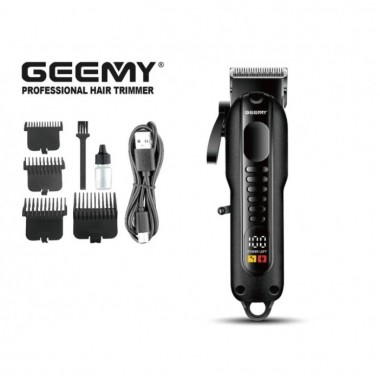 Аккумуляторный триммер машинка для стрижки волос Geemy GM-8040 с 4 насадками