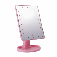 Настольное зеркало WH-085 с подсветкой 16 LED MIRROR 21.5x17 см Розовое Настольное зеркало WH-085 с подсветкой 16 LED MIRROR 21.5x17 см Розовое