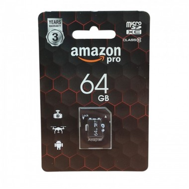 Карта памяти microSD AMAZON Pro 64GB class 10 с карманом